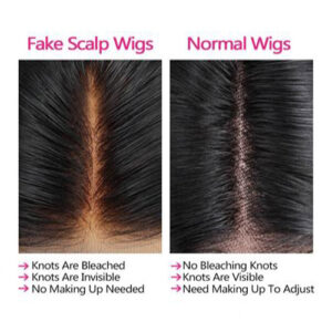 fake and normal wig scalp