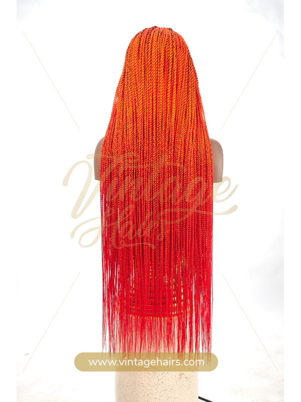 Morayo Twist 13x4 Frontal Medium Color Red & Orange Length 40
