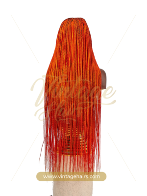 Braid Style: Ghana Braid Lace Type: 2x6 Closure Wig Cap: Medium Color: Orange Length: 42 inches