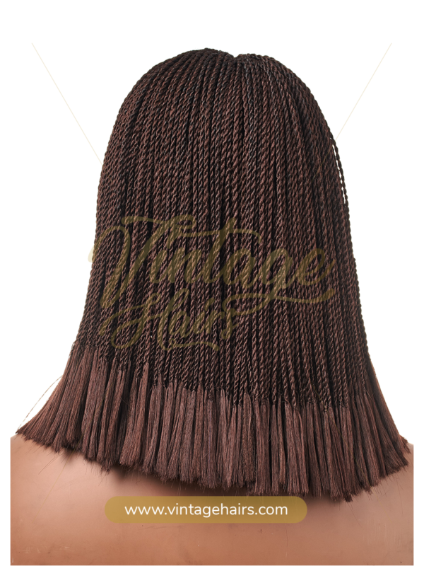 Braid Style: Macro Twist Lace Style: 2x6 Closure Wig Cap: Large Color: 33 Length: 18 inches