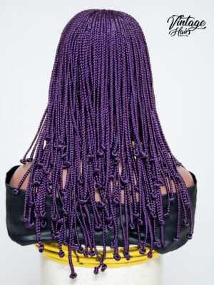 (Bukky) Box Braid-Medium 4x4 Closure Colour Purple Length 19