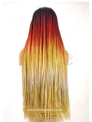 Braid Style: Knotless Braid Lace Type: 13x4 Frontal Color: 4 Tone Ombre Length: 40 inchee