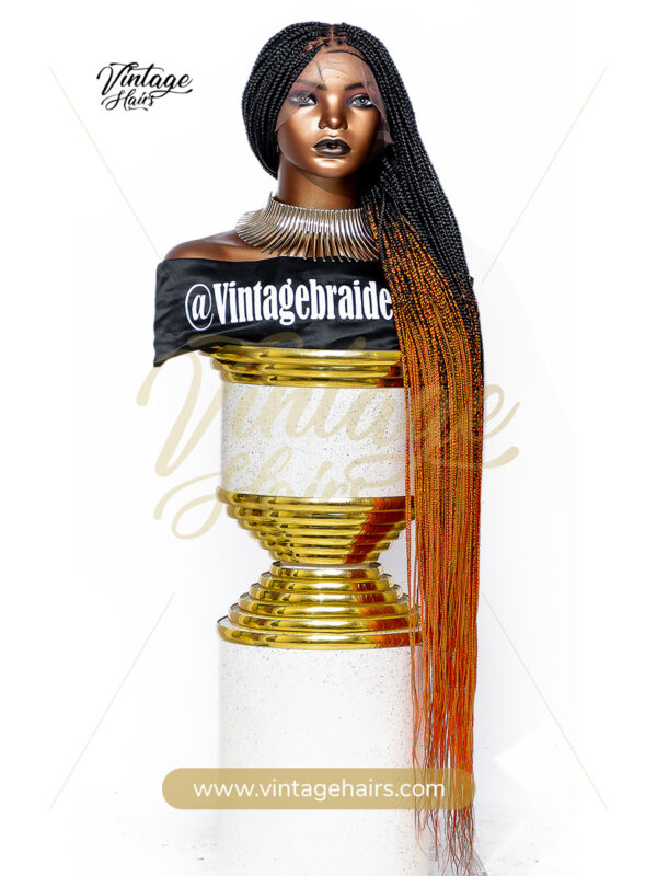 Roma knotless braids with natural hair